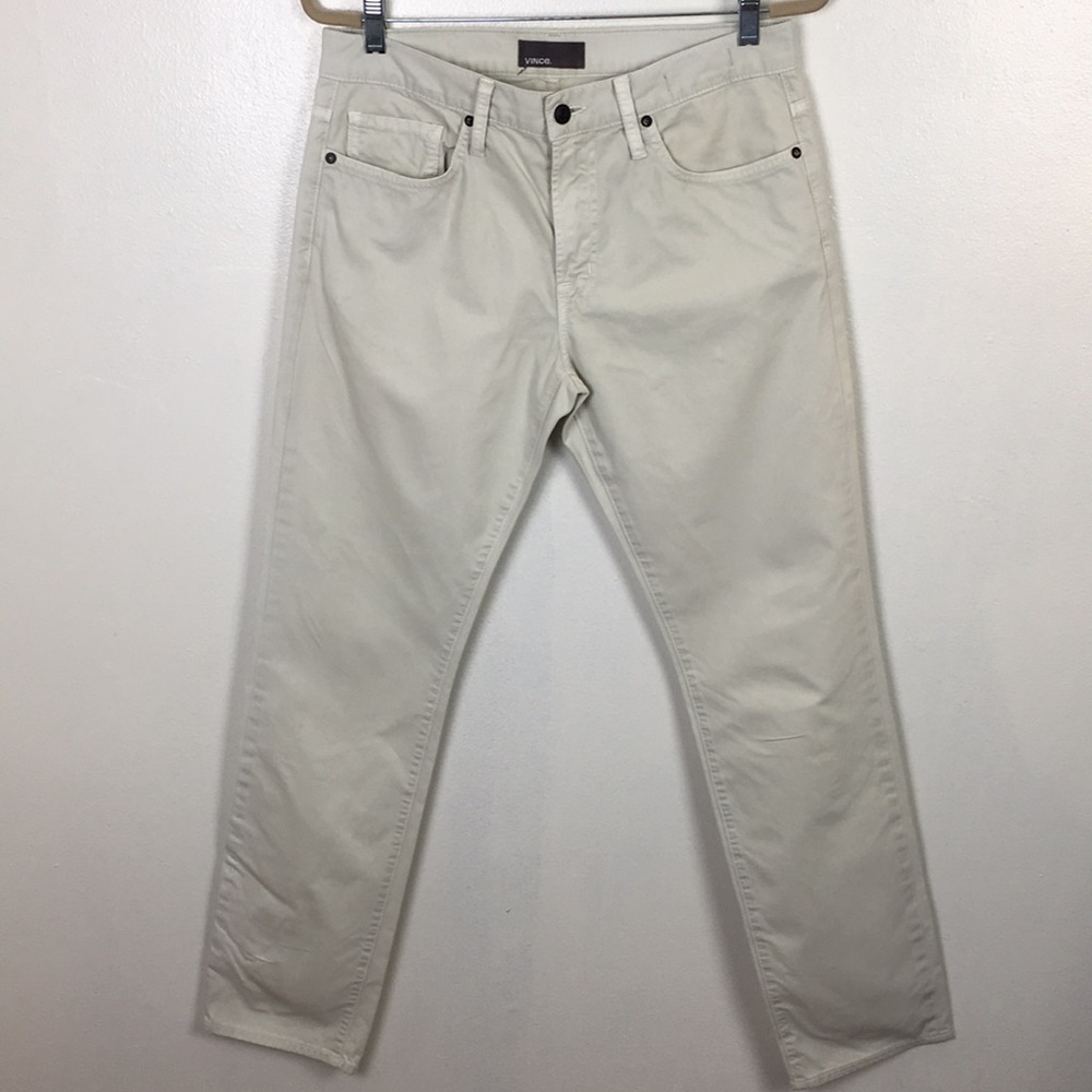 Vince Slim Straight Tan Cotton Jeans